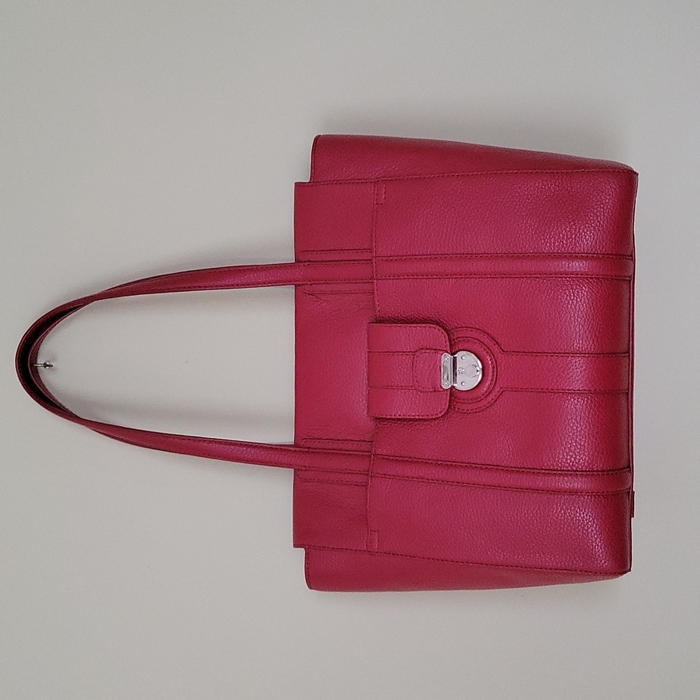 Red leather Donald Pliner handbag